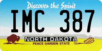 ND license plate IMC387