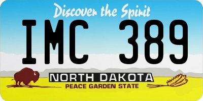 ND license plate IMC389