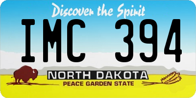 ND license plate IMC394