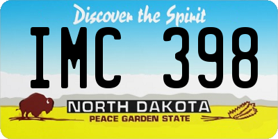 ND license plate IMC398