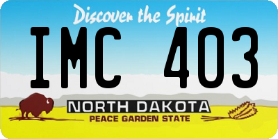 ND license plate IMC403