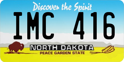 ND license plate IMC416