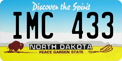 ND license plate IMC433