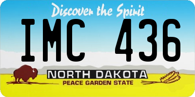 ND license plate IMC436