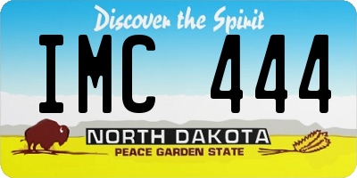 ND license plate IMC444