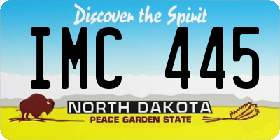 ND license plate IMC445