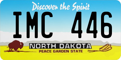 ND license plate IMC446