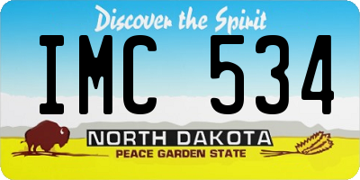 ND license plate IMC534