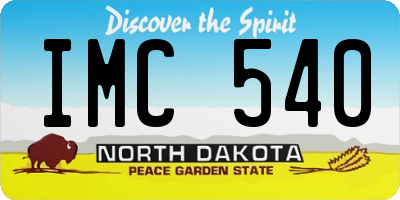 ND license plate IMC540