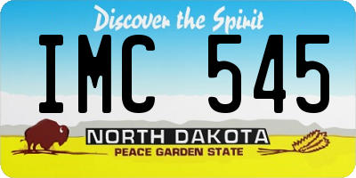ND license plate IMC545