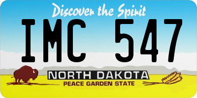 ND license plate IMC547