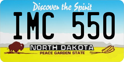 ND license plate IMC550