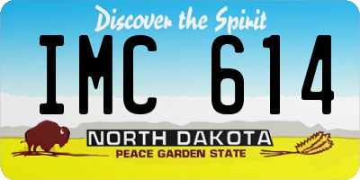 ND license plate IMC614