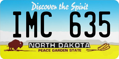 ND license plate IMC635