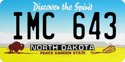 ND license plate IMC643