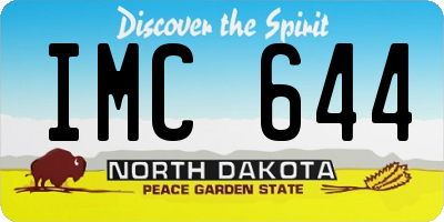 ND license plate IMC644
