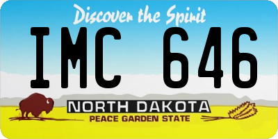 ND license plate IMC646