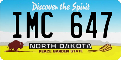 ND license plate IMC647