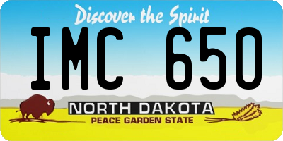 ND license plate IMC650