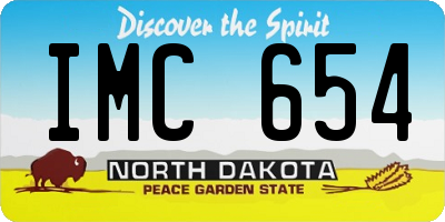 ND license plate IMC654