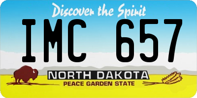 ND license plate IMC657