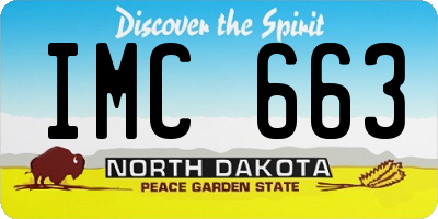 ND license plate IMC663