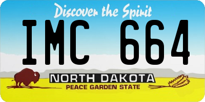 ND license plate IMC664