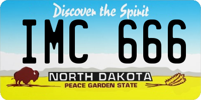 ND license plate IMC666