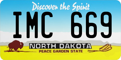 ND license plate IMC669