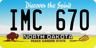 ND license plate IMC670