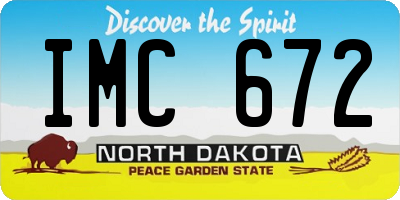 ND license plate IMC672