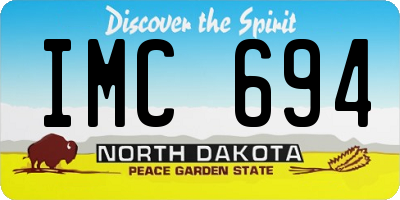 ND license plate IMC694