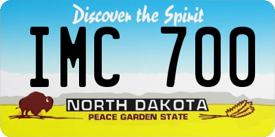 ND license plate IMC700