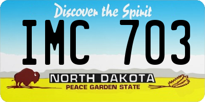 ND license plate IMC703