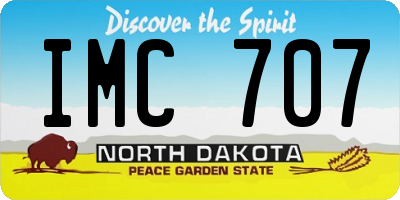 ND license plate IMC707