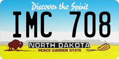 ND license plate IMC708