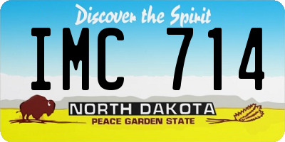 ND license plate IMC714