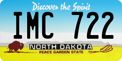 ND license plate IMC722