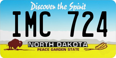 ND license plate IMC724