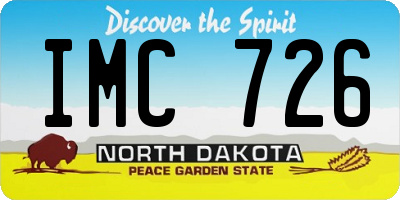 ND license plate IMC726