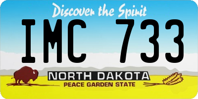 ND license plate IMC733