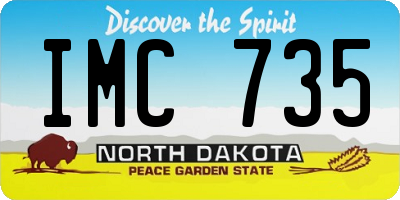 ND license plate IMC735