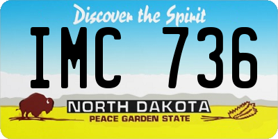 ND license plate IMC736