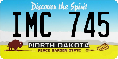 ND license plate IMC745