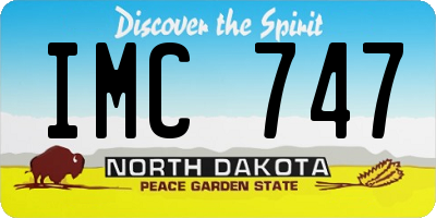 ND license plate IMC747