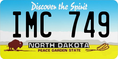 ND license plate IMC749