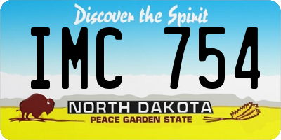 ND license plate IMC754