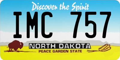 ND license plate IMC757