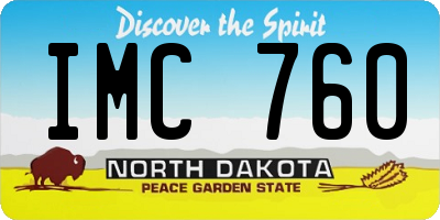 ND license plate IMC760