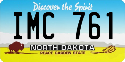 ND license plate IMC761